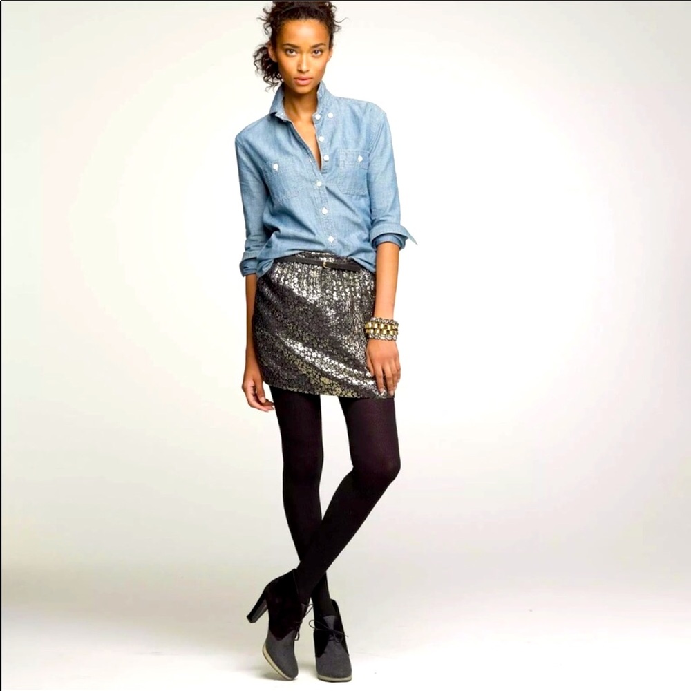 Urban Outfitters Kimchi Blue Gold Purple Brocade Metallic Mini Skirt Sz2
